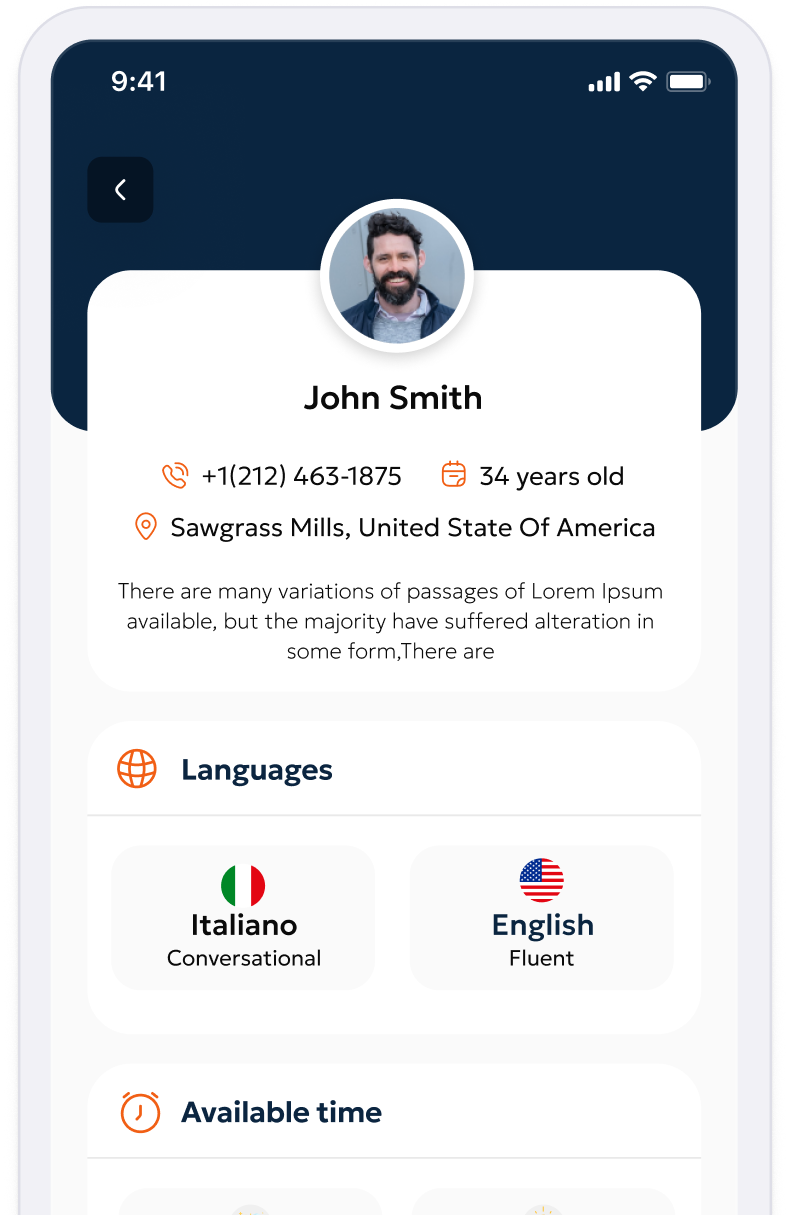iPhone app prototype