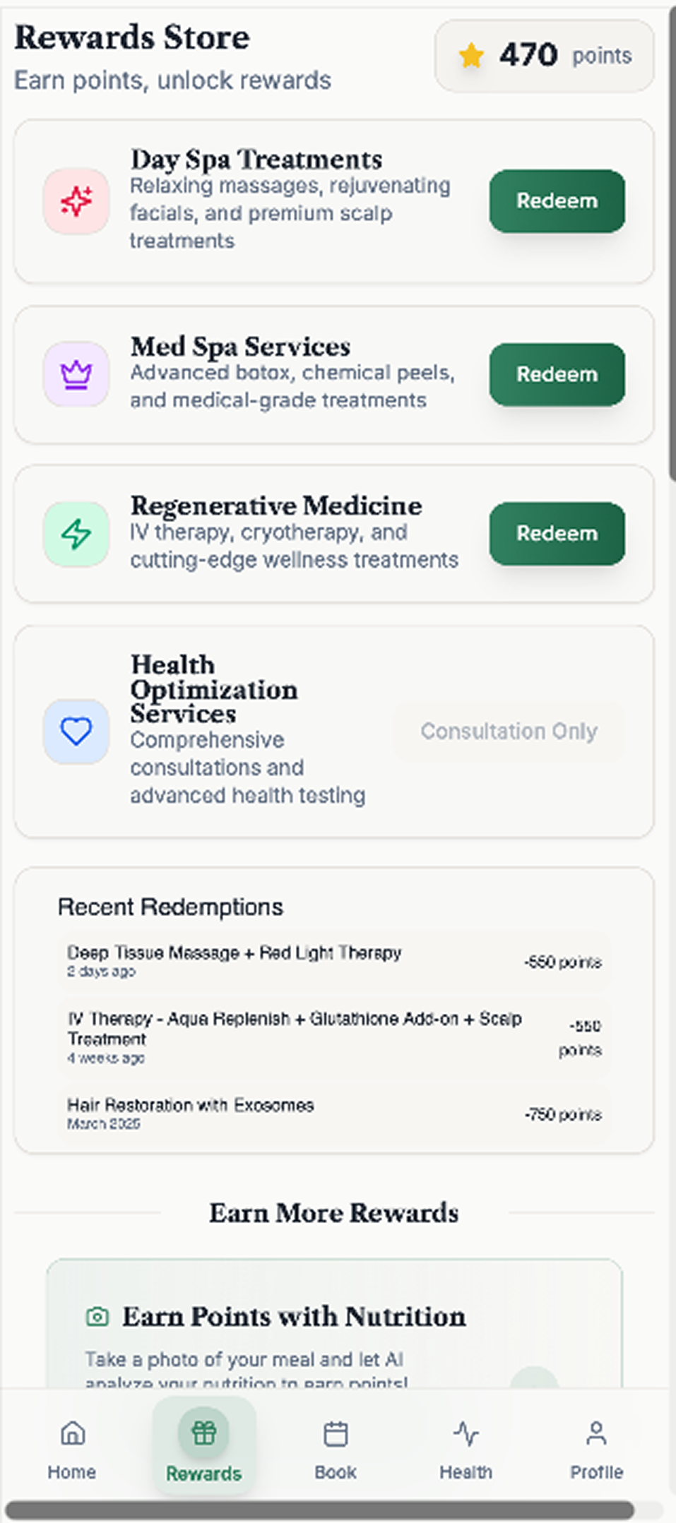 Rewards · flat list layout
