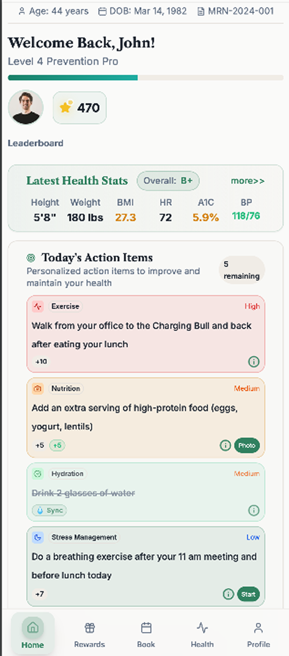 Original home screen — dense utility dashboard